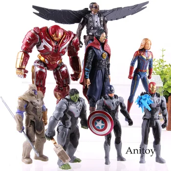 

Avengers Endgame Iron Man Captain America Thanos superhero Doctor Strange Panther Spiderman Marvel Action Figure With Light Toy