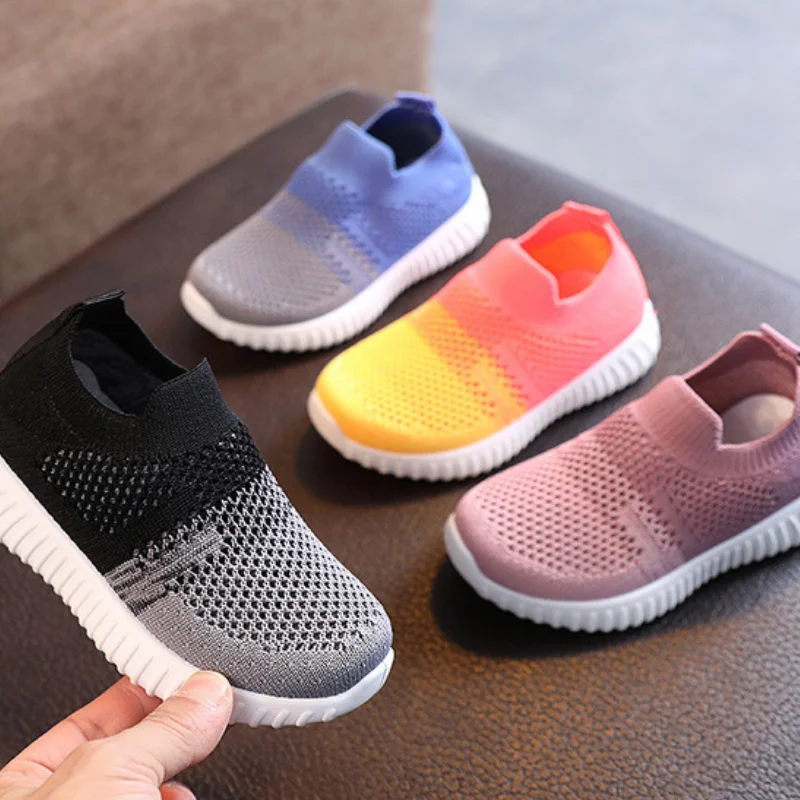 Kids Shoes Multicolor Knitted Toddler Baby Sneakers Casual Slip On Sneakers Children Shoes Kid Girls Boys Sports CSH1085