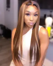 4 27 peluca Ombre hueso recto peluca con malla frontal 13x4 13x6x1 marrón encaje de colores frente pelucas de cabello humano cierre 4x4 peluca 180%