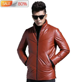 

Genuine Leather Down Autumn Winter Jacket Men Sheepskin Streetwear Coat Chaqueta Hombre K1765 Y1230