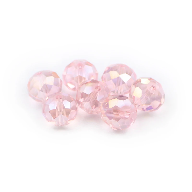 Pink HGKLBB бусины с австрийскими кристаллами Rondelle, 10 мм, 20 шт, Круглые граненые стеклянные шарики, свободные бусины, ювелирные изделия для изготовления браслетов своими руками - Цвет: Pink