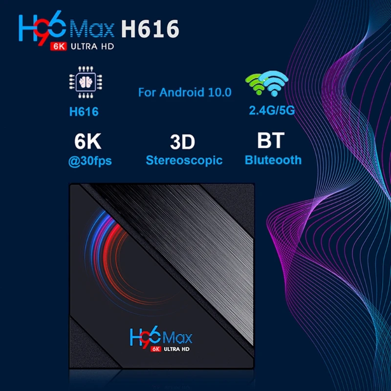 H96 MAX Smart TV Box 16GB 32GB 64GB Allwinner H616 Quad Core ARM Cortex A53 Wifi BT4.0 Youtube Reproductor Set Top Box