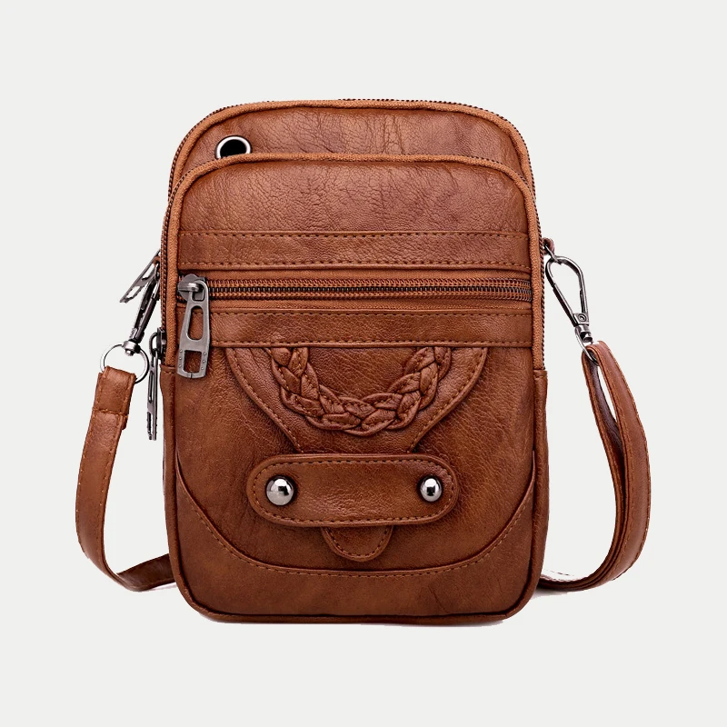 Borse a tracolla Vintage in pelle PU per donna borsa a tracolla piccola borsa a mano borsa a mano portafogli donna - immagine 2