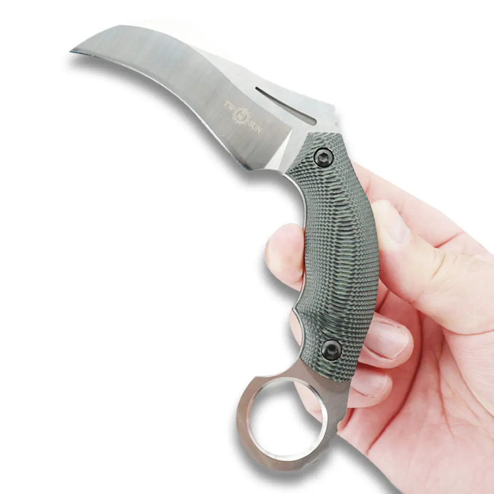 TWOSUN 14C28N лезвие фиксированным лезвием Ножи карман Ножи ножи выживания тактический Ножи для охоты, походов инструмент для повседневного использования, G10 TS61 - Цвет: TS61