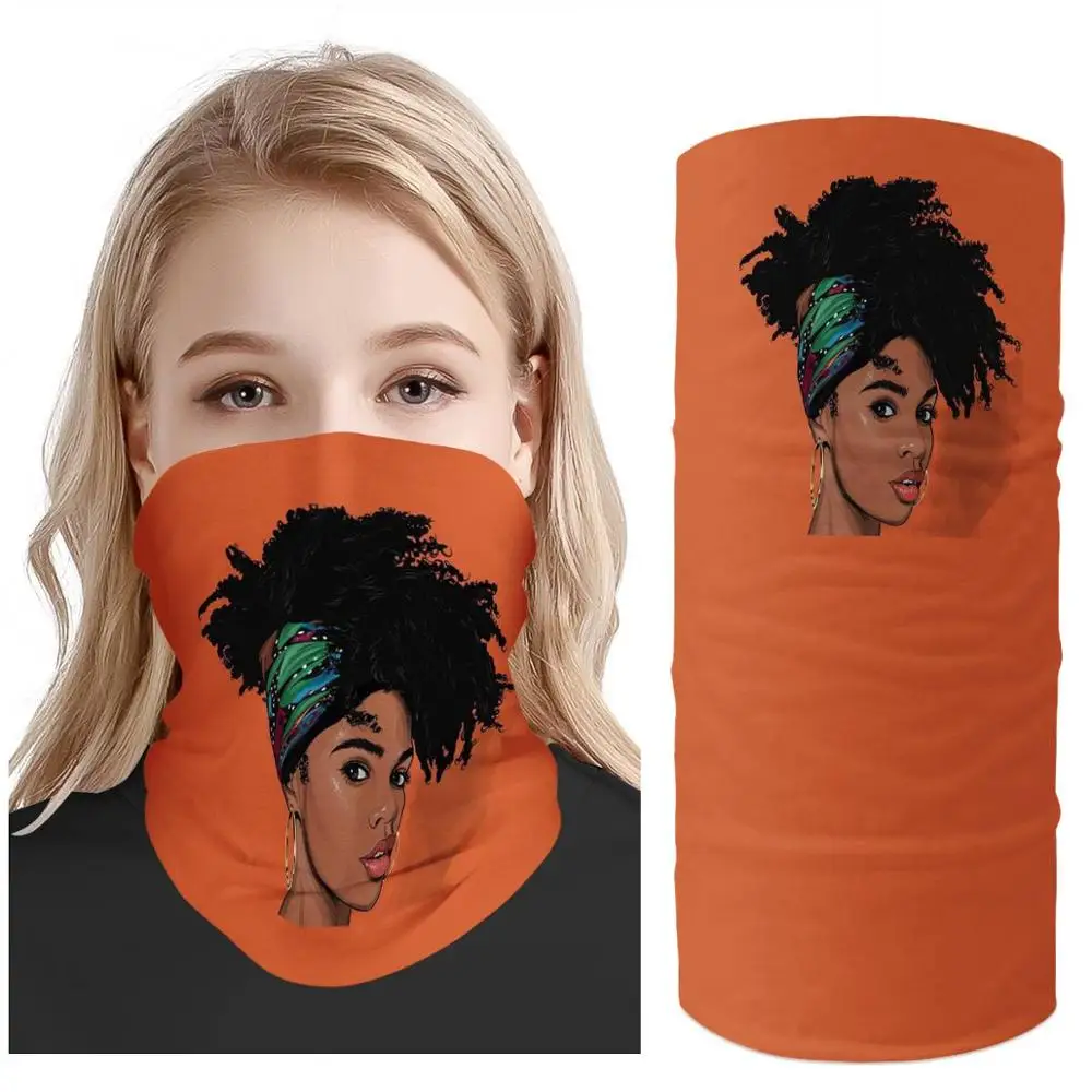 

Scarf Ride bandana Women Headscarf African Art Half Face Mask Afro Black Girls Scarf Neck Hiking Scarves Cuello Balaclava Masks