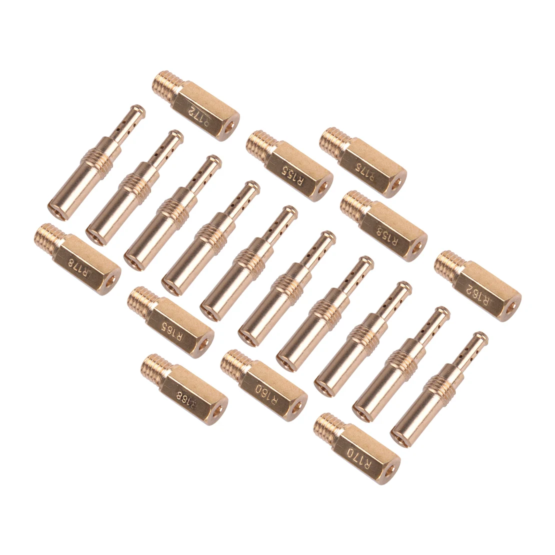 

DWCX 20pcs Motorcycle Carburetor Carb Main Hex Jets + Pilot Jets Kit Golden Metal fit for Keihin 99101-357 Main Jet