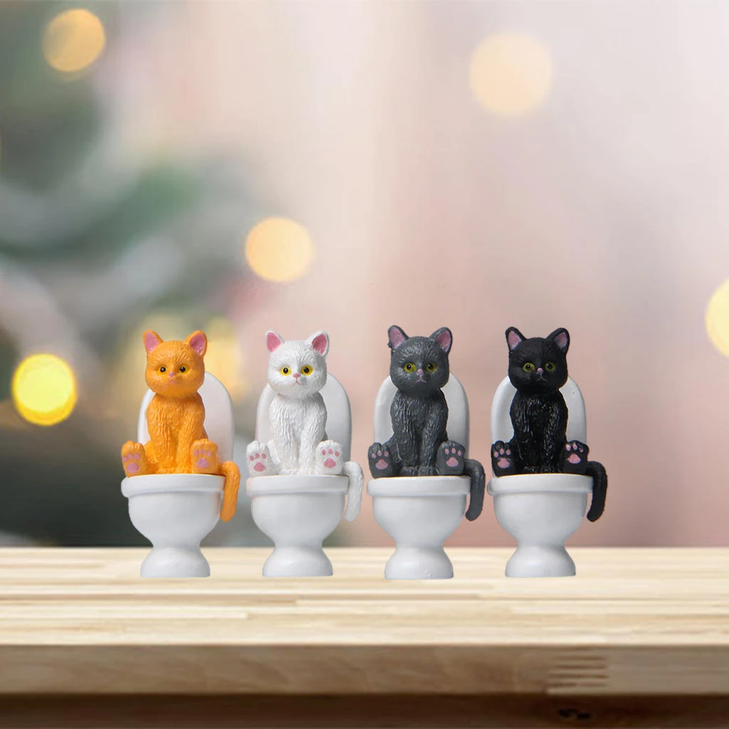 かわいい猫の置物 教育学習おもちゃ Pvc ミニチュアフィギュア 動物のテーマ デスクトップの装飾 庭のアクセサリー Null Aliexpress
