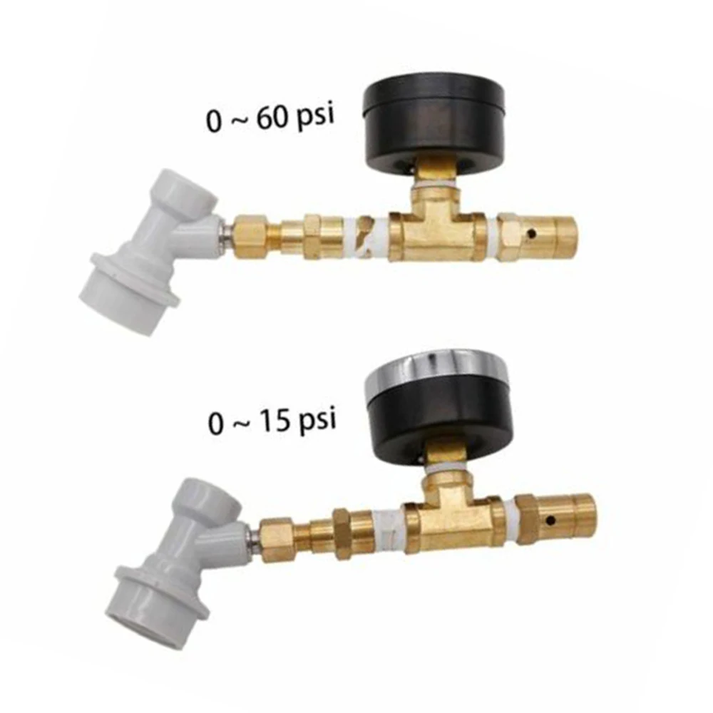 Ball Lock Spunding Valve Adjustable Pressure Relief Brewing Assembly W/Gauge Set