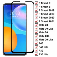 9D Gehärtetem Glas Für Huawei Mate 30 20 10 Lite 20X P30 P40 Lite Full Screen Protector P Smart Z S 2020 2021 Glas Film Fall