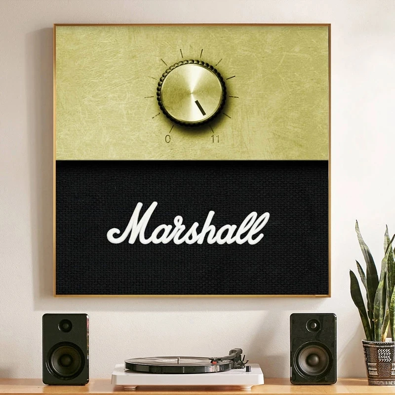 

RELIABLI Marshall Amplifier Volume Knob Music Poster Canvas Print Wall Art Pictures For Living Room Decorative Paintings Unframe