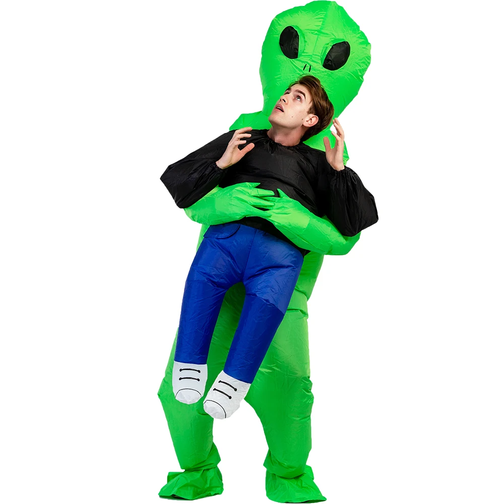 Adult Kids Halloween Inflatable UFO Alien Costume Funny Cosplay Party 