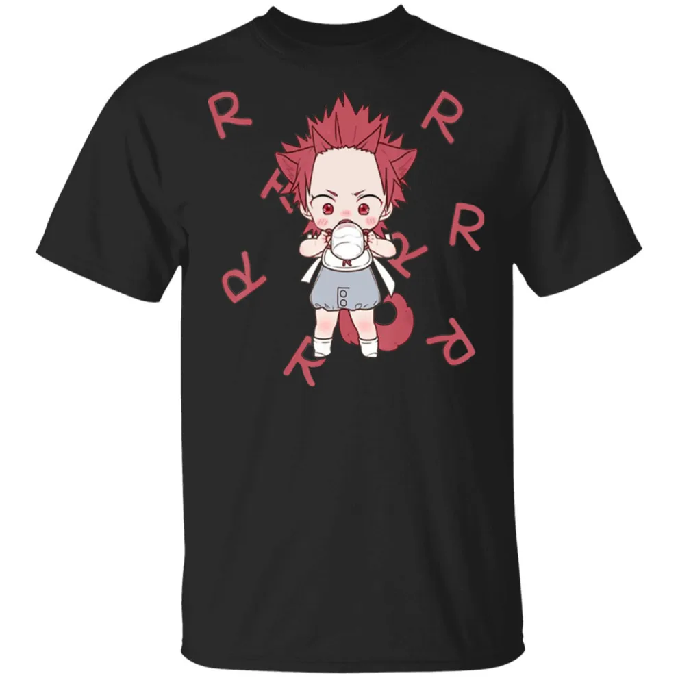 Kirishima Eijirou Chibi аниме футболка милый ребенок кошка черная M Xxxl Чистый хлопок