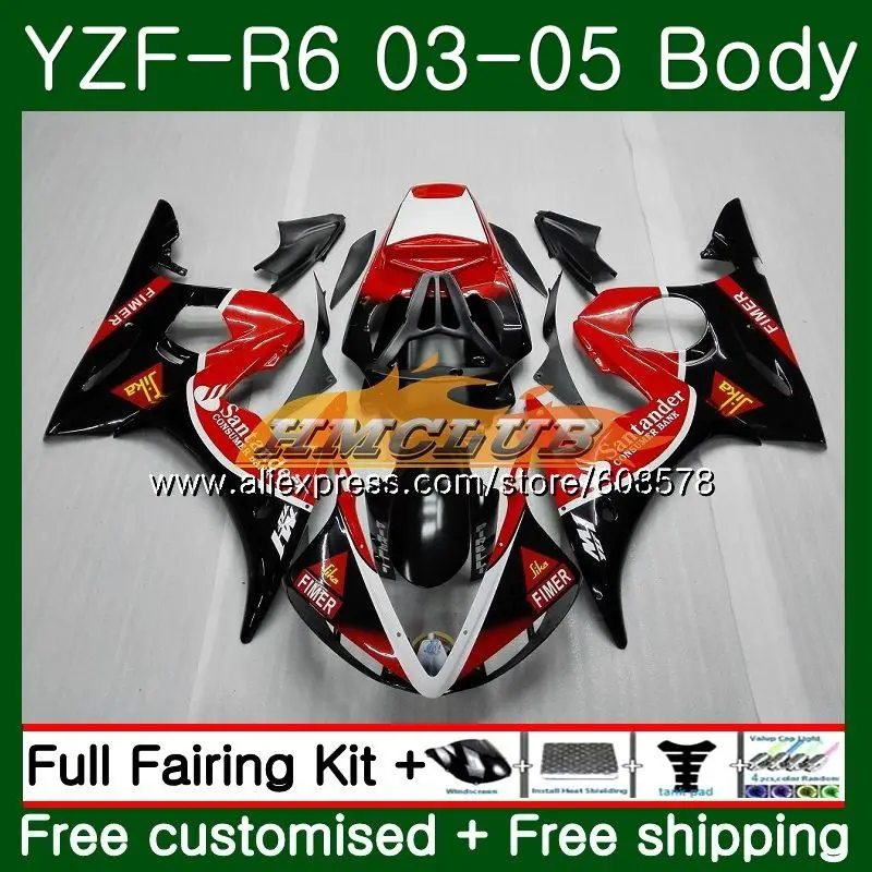 No. 1 Корпус для YAMAHA YZF600 YZF R6 YZF-R6 2003 2004 2005 Кузов глянцевый красный 54CL. 16 YZF 600 R 6 YZF-600 YZFR6 03 04 05 обтекатели - Цвет: No. 1