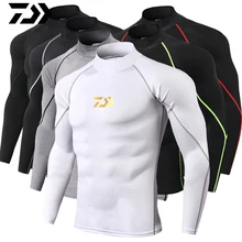 DAIWA Новая мужская Спортивная футболка с длинными рукавами облегающая футболка Топ компрессионная одежда для бега быстросохнущая футболка Рыболовный Жилет