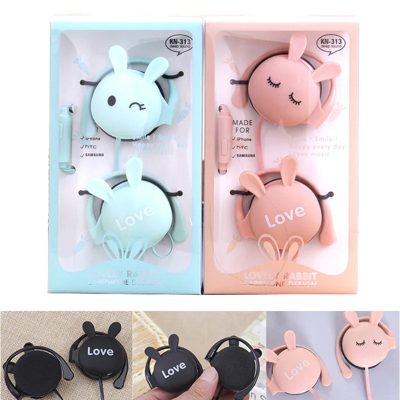 

Cartoon Cute Rabbit Hanging Ear Voice Headset Computer Mobile Phone Universal Noodle SP99