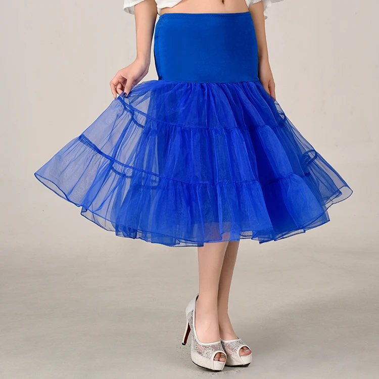 Royal Blue Beauty-Emily, короткая белая Нижняя юбка, Нижняя юбка, свадебные аксессуары, мягкий кринолин, разные цвета для свадебного платья - Цвет: Royal Blue