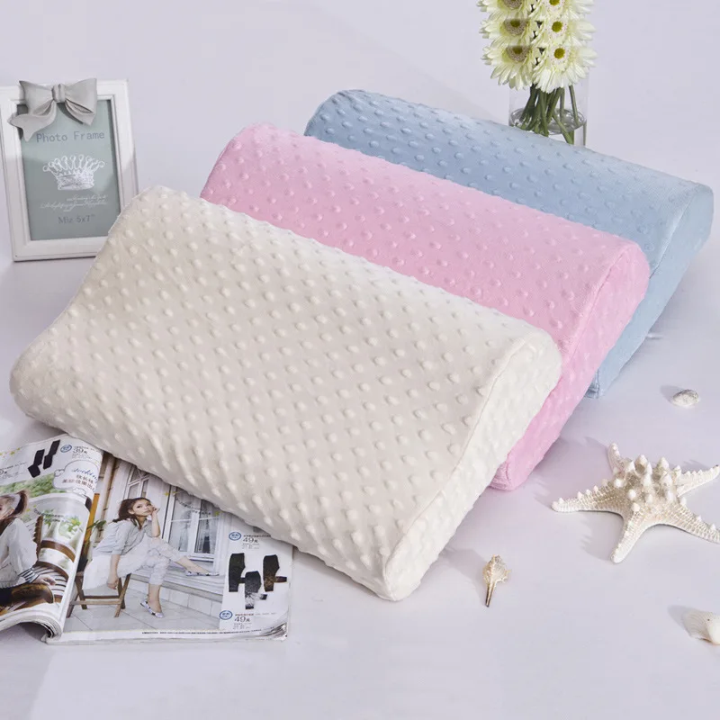 Ортопедическая подушка для сна, подушка для шеи, подушка из пены с эффектом памяти, симпатичная розовая наволочка для ребенка, съемная наволочка|Подушки на кровать| | АлиЭкспресс