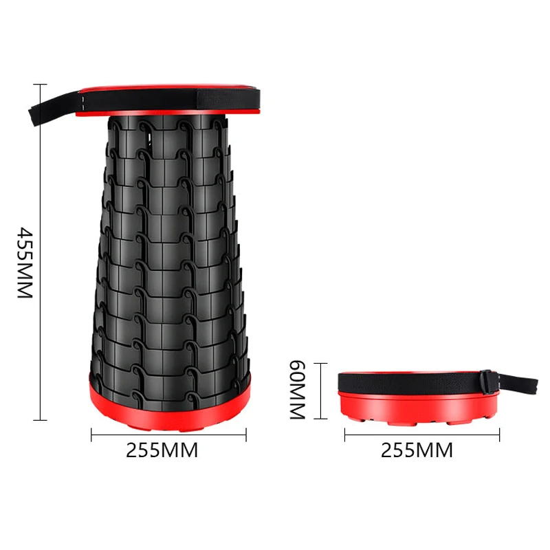 

Outdoor Portable Folding Stool Travel Seat Telescopic Plastic Stool Stretch Camping Fishing Folding Portable Stool for Hiking HT
