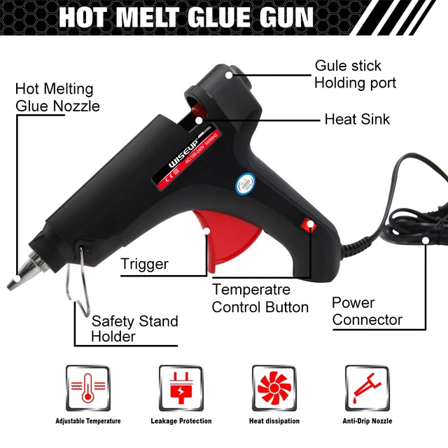 Hot Melt Glue Gun Adjustable  Hot Glue Gun Battery Operated - 40w Electric  Hot Melt - Aliexpress