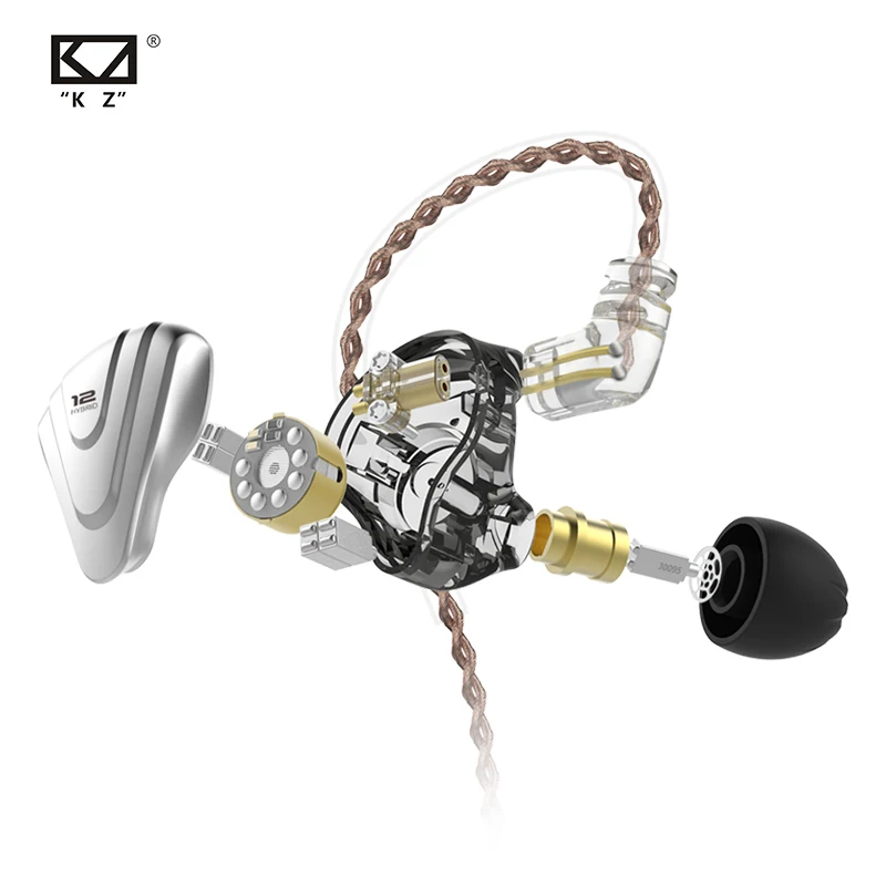 Kz-Bluetoothヘッドセットv5.0,ワイヤレスイヤホン,12ドライバー