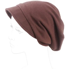 Женская одноцветная ветронепроницаемая шапка с полями тюрбан химиотерапия шляпа берет зима DXAA