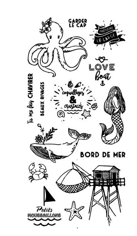 Французские прозрачные штампы для скрапбукинга/изготовления открыток/детские рождественские украшения - Цвет: 11x20cm