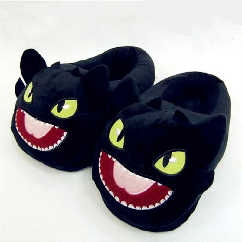 

Halloween Toothless Train Dragon DreamWorks cotton slippers plush home warm slippers Train Your Dragon Black Dragon NightFury