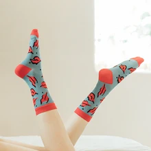 Женские разноцветные милые забавные цветные носки с губами