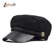 Новые осенние Восьмиугольные шляпы для женщин плоская бейсбольная Кепка в стиле милитари Женские Твердые крышки Женские повседневные береты шляпа бренда Gorra militar