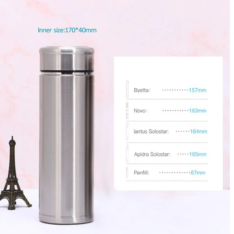 New 33hrs 2-8 Diabetes Cooler Portable Insulated Diabetes Medicine Case Cooler Cooling Fridge Medical Insulin Flask With Ice Bag