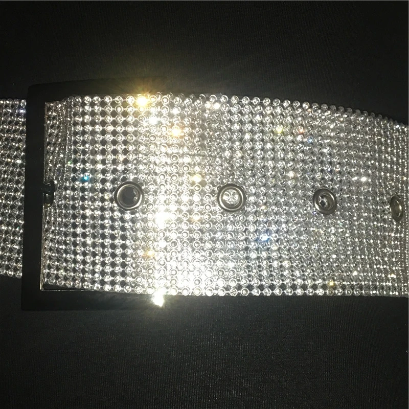 Shiny Rhinestones Waist Belt Women Diamante Wide Belts With Strong Metal Buckle Lady Cinturones Streetwear Accessories Waistband