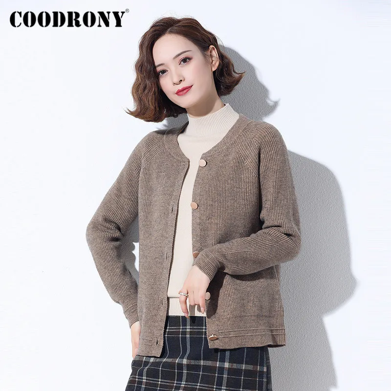 COODRONY Brand Autumn Winter Office Casual Raglan Sleeve Cardigans Women 2020 Streetwear Elegant Warm Slim Sweaters Female W1092