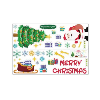 

Christmas Wall Sticker Removable Bear Elk Window Glass Scene Arrangement Door And Window Decor House Decor XL866
