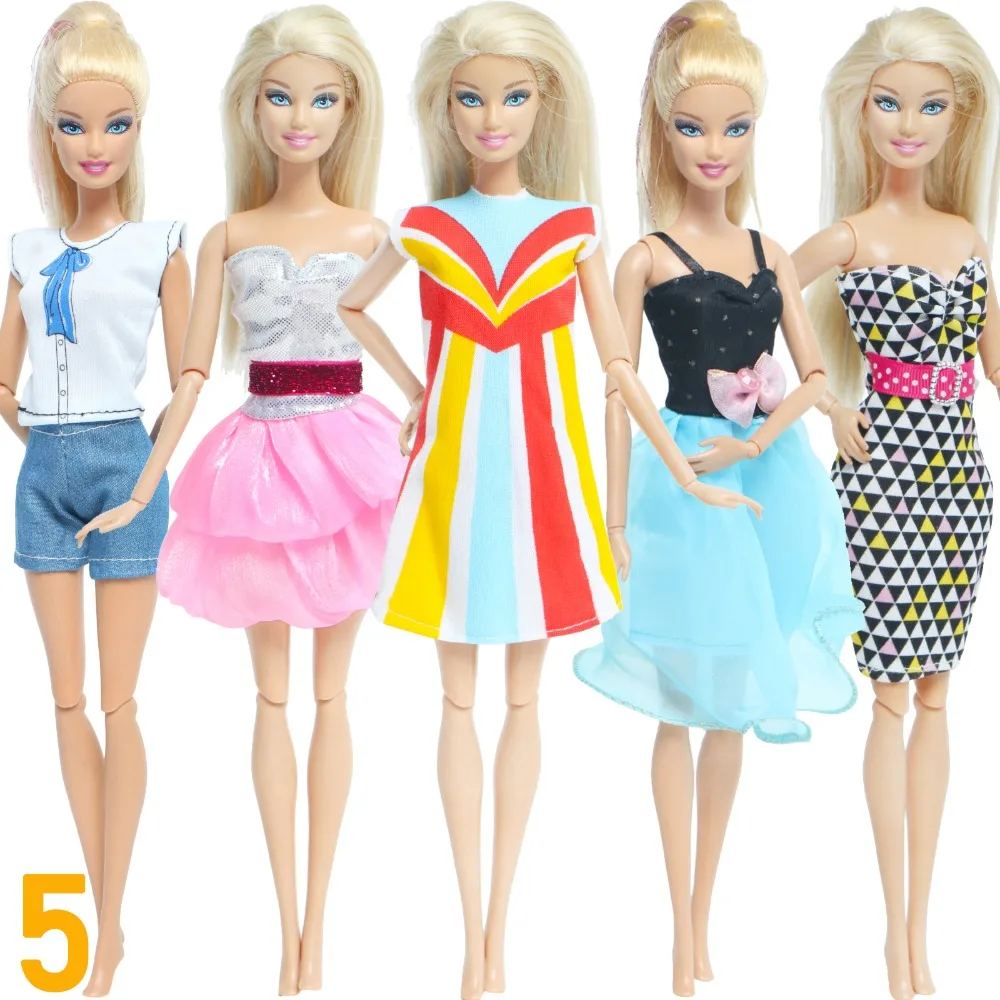 Éadaí do doll Barbie 5 píosaí - gabhálais éadaí tacair éagsúla - coigilteas, image size:1000x1000