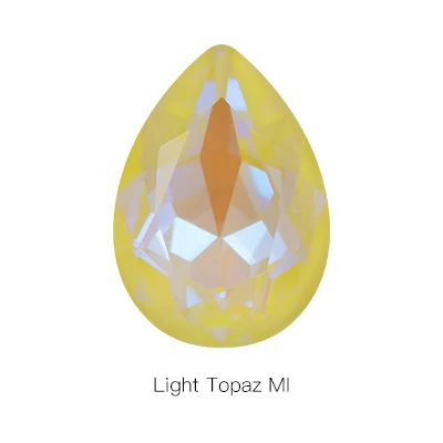Light Topaz MI 12 цветов микс мокко флуоресцентные каплевидные K9 стеклянные стразы россыпью Piontback стразы клей для страз на одежду ювелирные изделия аксессуары - Цвет: Light Topaz MI