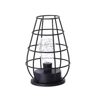 

Retro Iron Art Hollow Table Lamp Night Reading LED Light Bedroom Lighting Decor 40JE