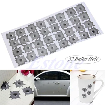 

Lot 32 Bullet Hole Car Helmet Motobike sticker Decals Cars Decoration 28GC