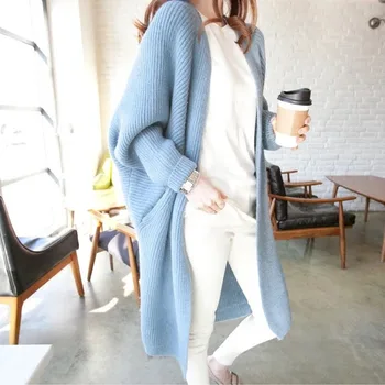 

2019 Autumn Winter Long Sleeve Cardigans Women Tops Loose Knitted Open Stitch Sweater Ladies Solid Casual Jumper Pull Femme