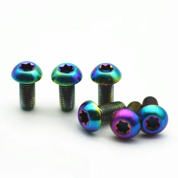 

Titanium Bolt M5 x12mm Water Bottle Cage Brake Disc Mountain Bike Torx Truss Head 6pcs Ti Bolts Titanium Screw Ti Fastener