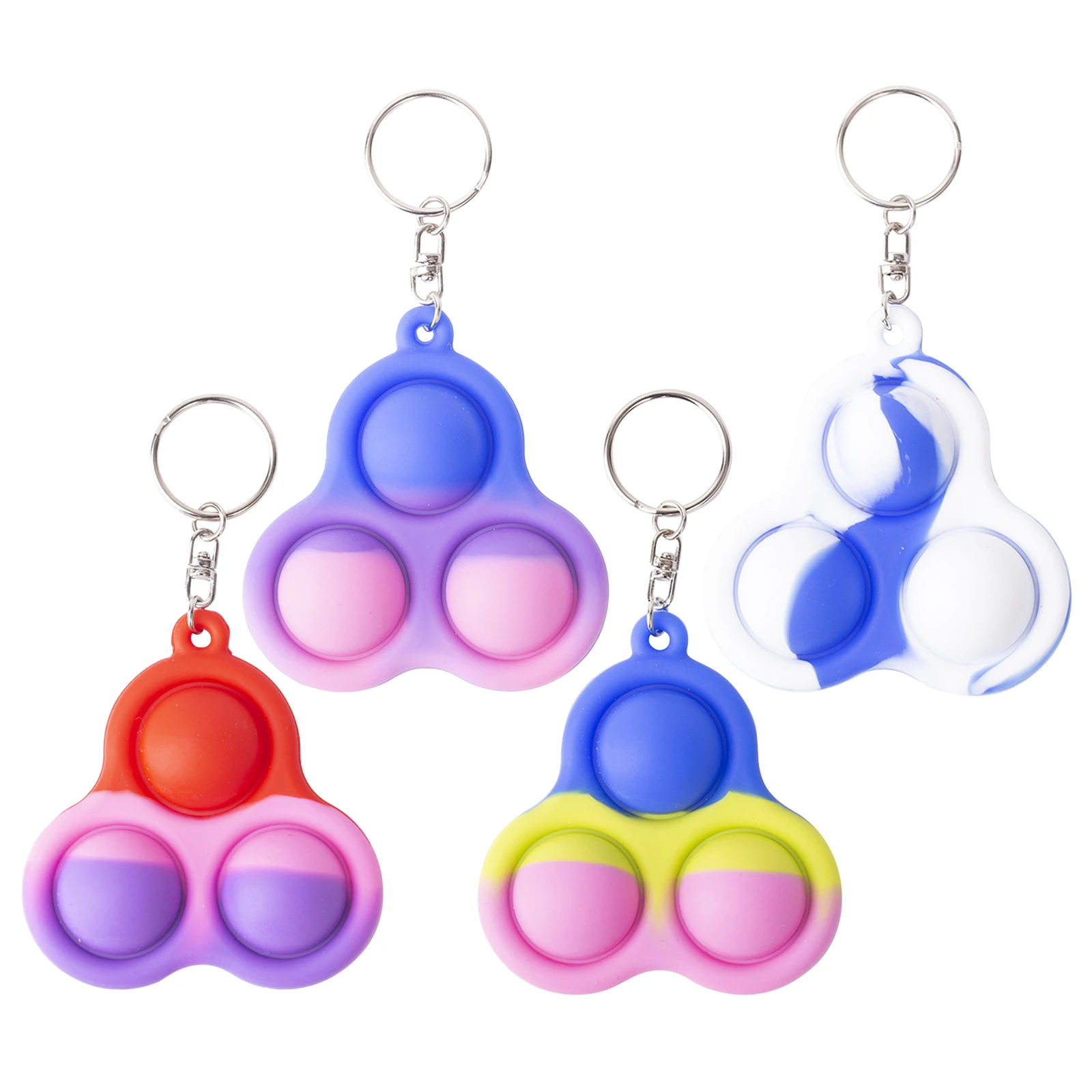 Fidget Toy Key-Chain Popper Stress-Relief Hand-Sensory Dimple Mini New with for Gifts