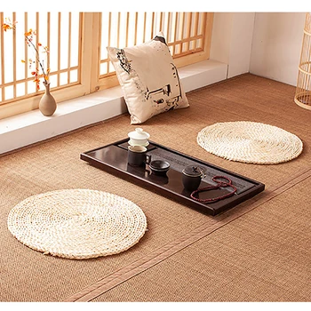 

Non-Filled Cushion Grass Rattan Weaving Game Pad Japan Tatami Handmade Corn Straw Mat Meditation Cushion