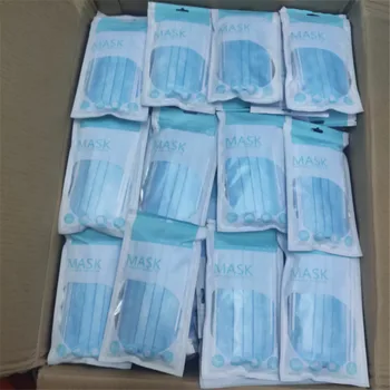 

mondkapjes 3-laye Face Mask Boxed 50p ff Disposable Filter Meltblown Cloth Earloops Masks masque filtros mascherine 100 200 pcs