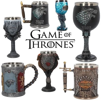 

Retro Creative Game Of Martell Thrones Ice And Fire Mugs, Stainless Steel Resin Skull, Whiskey Glasses, Wine And Beer Tea Cup