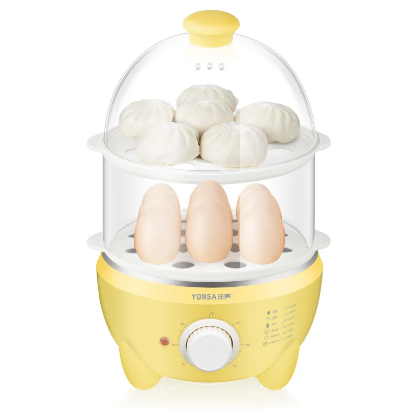 

New Style Egg Boiler Household Automatic Power-off Large-Volume Multi-functional zhu dan ji Large Size Timing Double Layer Egg S