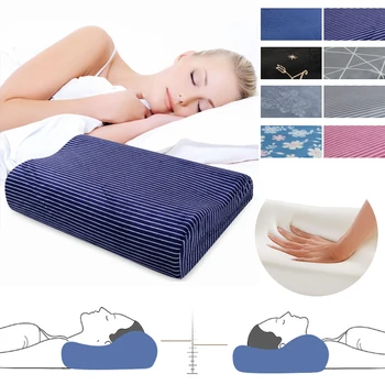 

Neck Massage Memory Foam Pillow Ergonomic Curve Cervical Orthopedic Neck Bed Sleeping Head Cushion Pillow for Dropship