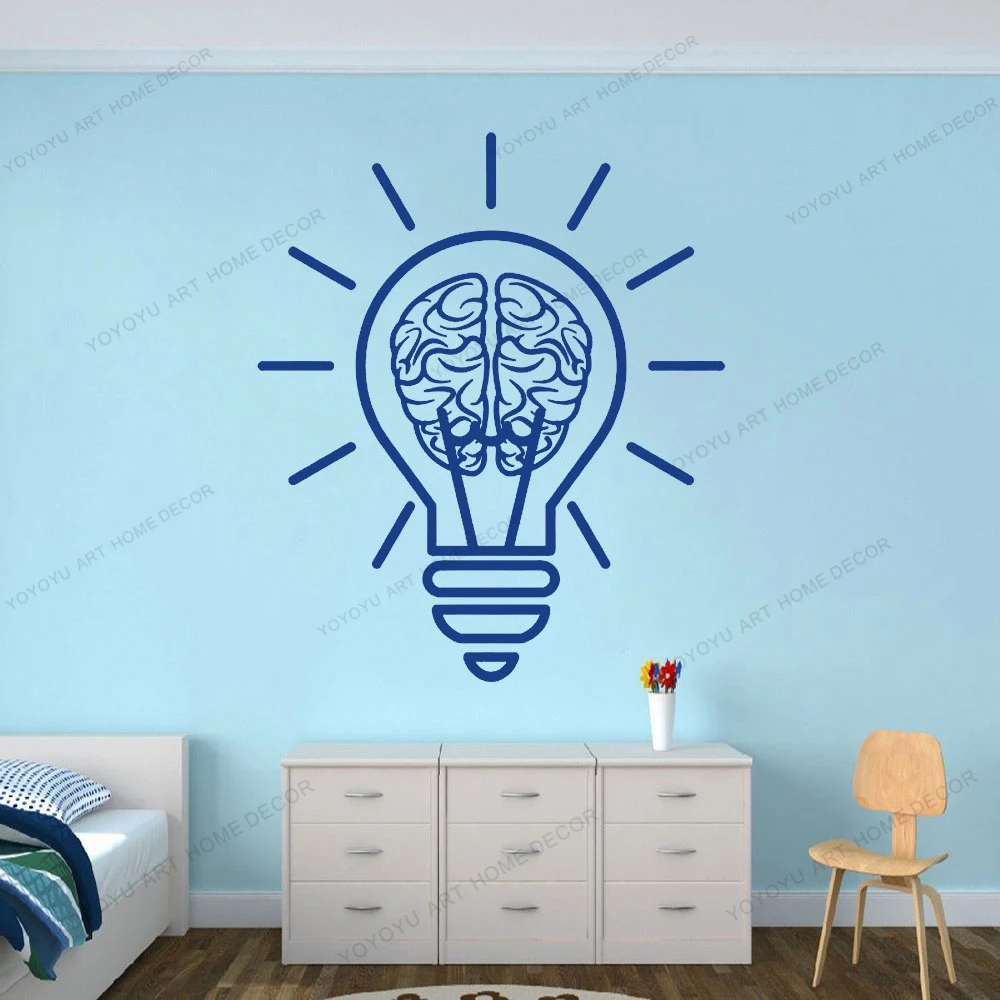 Idea-Brain-Vinyl-Wall-Decal-Motivation-Decor-Office-Classroom-Stickers ...