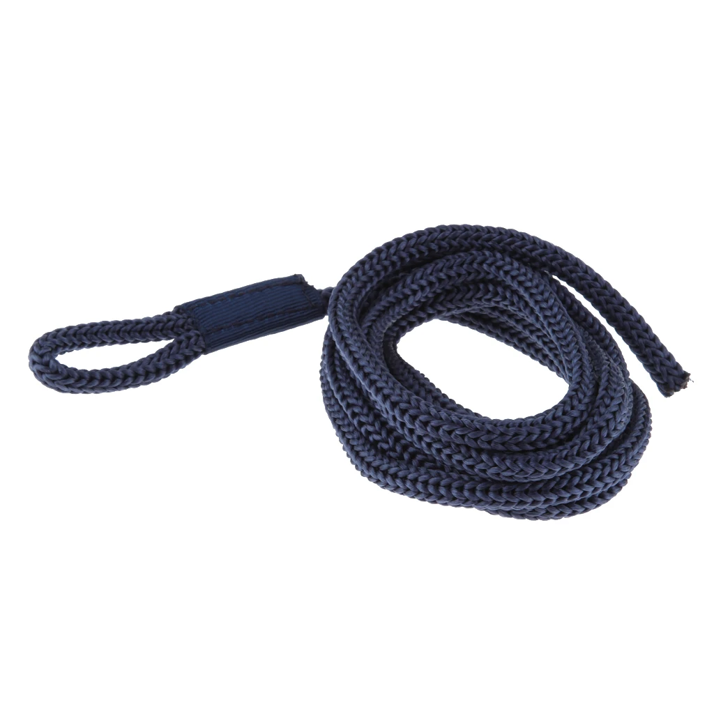 Double-Braided Nylon Lines Dockline for Marine Boats Docking (Dark Blue, L: 5 ft. D: 1/4 inch)