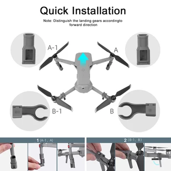

Shock Absorbing Foot Stand Extension Legs Quick Release Foldable Stable Heightening Landing Gear Front Rear For DJI Mavic Air 2