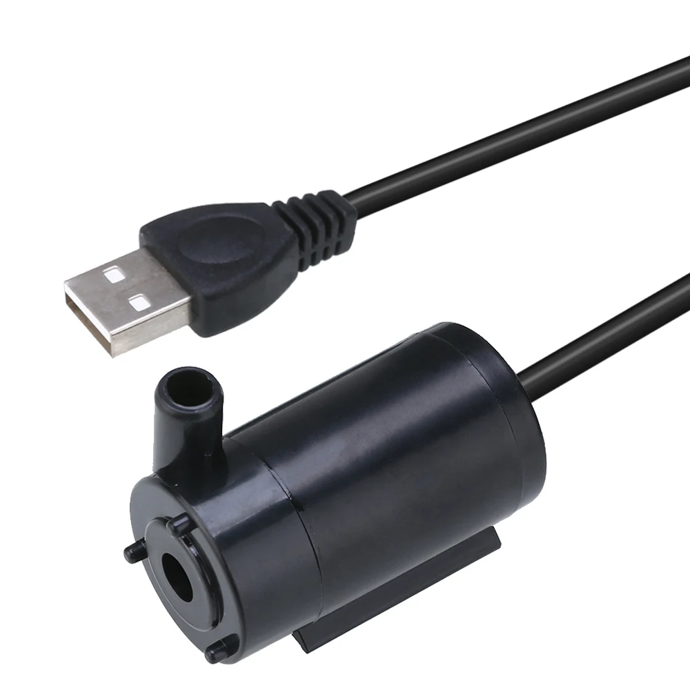 5 в черный USB 1 м кабель питание немой мини водяной насос микро погружной насос для аквариума фонтан насос
