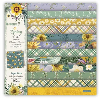 

12pc Sunflower Daisy Patterned Paper Scrapbooking Paper Pack Handmade Craft Paper Craft Background Pad Yellow Design